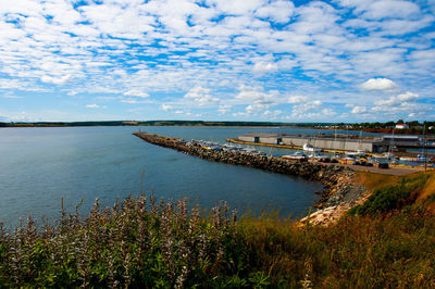 Scenic view of river against sky