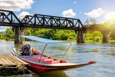 Bridge over river against sky