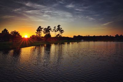 Sunset over lake