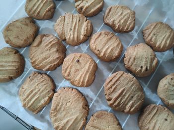 Close-up of cookies on table