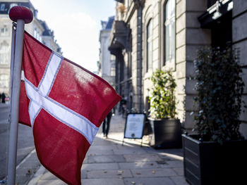 Low angle view of danish flag