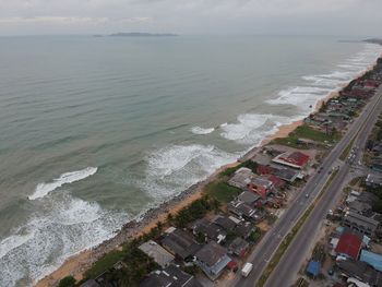 High angle view of sea against sky