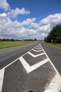 Road by landscape against sky