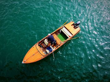 Boat sailing in sea