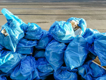 High angle view of garbage bin