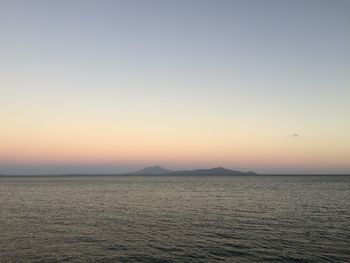 Scenic view of sea at sunset