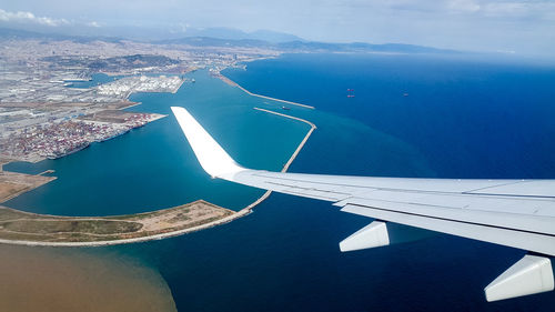 Aerial view of sea seen from airplane