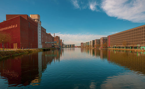 Reflection of buildings in water