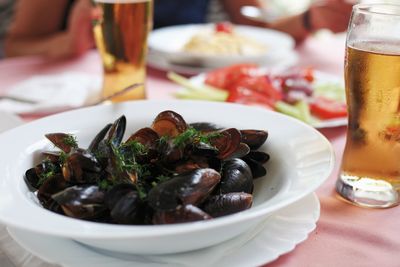 Close-up of food on table