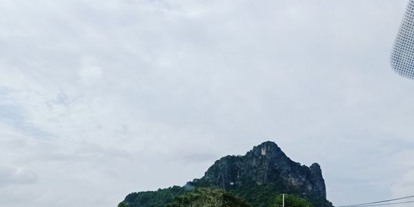 Low angle view of mountain against sky