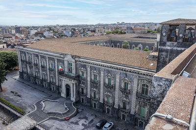 High angle view of the benedectine monastery of catania