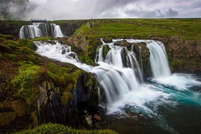 Scenic view of waterfall