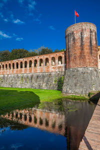 View of fort against blue sky