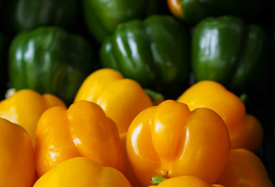 Close-up of yellow bell peppers for sale