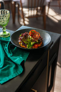 Close-up of food on table