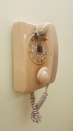 Close-up of telephone booth