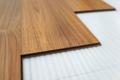 High angle view of paper on table