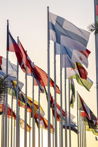 The flag plaza, displays 119 flags countries in the world. located in doha, qatar.