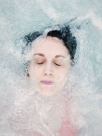 Portrait of woman in water