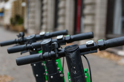 Electric scooters for rent in city