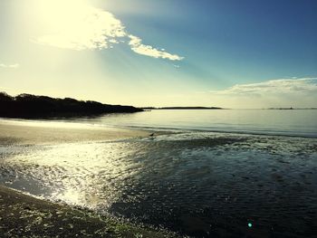 Scenic view of sea against sky at sunset