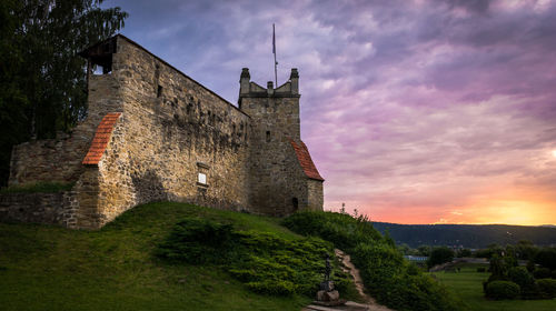 View of fort against cloudy sky