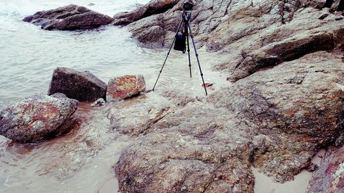 Rocks in sea