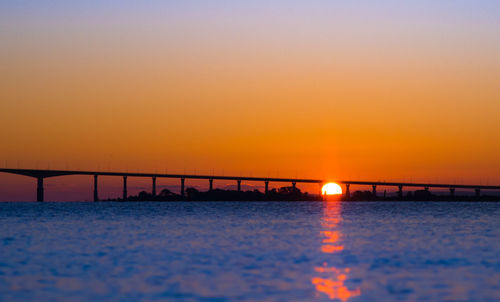 View of calm sea at sunset