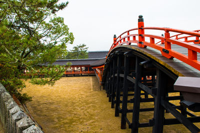 View of bridge over river against sky