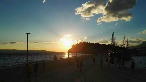 Scenic view of calm lake at sunset