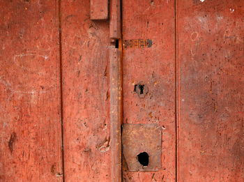 Detail of portuguese rustic wooden door