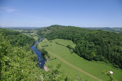 High angle view of landscape against sky