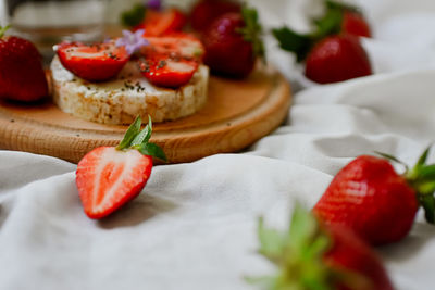 Close-up of food on table