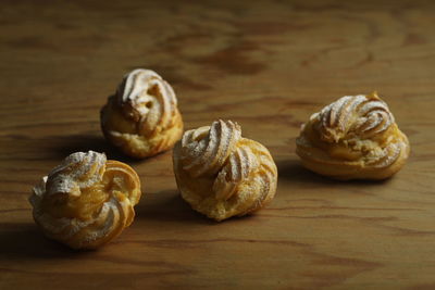 Close-up of cookies on table