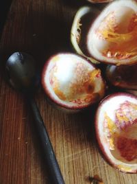 Close-up of food on table