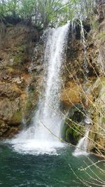 Scenic view of waterfall