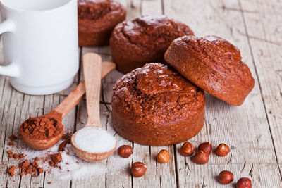 Close-up of food on table