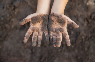 Cropped hand of person