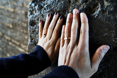 Close-up of woman hand