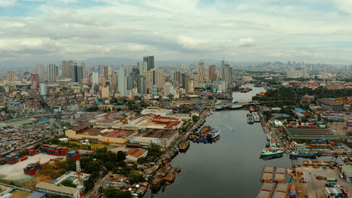 Manila city, the largest metropolis of asia with skyscrapers and modern buildings. 