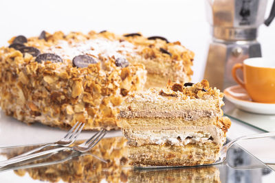 Close-up of cake on table