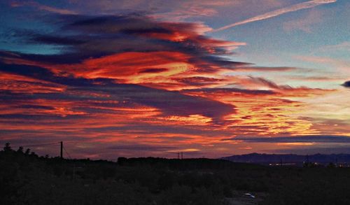 Dramatic sky over landscape