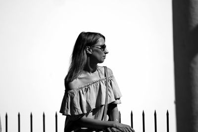 Woman looking at camera