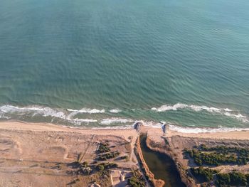 High angle view of beach