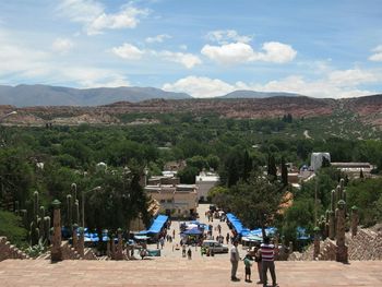 Panoramic view of cityscape against sky