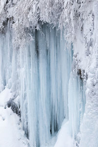 Frozen waterfalls on plitvice lakes np