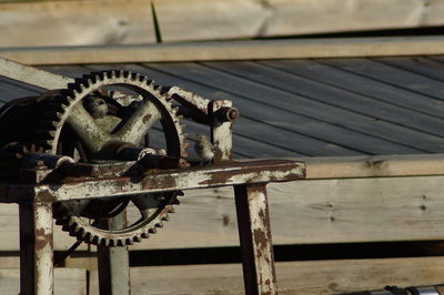 Close-up of rusty gear