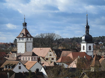 View of cathedral and buildings against sky