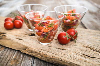 Close-up of tomatoes in bowl on table