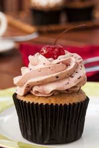 Close-up of cupcakes on table